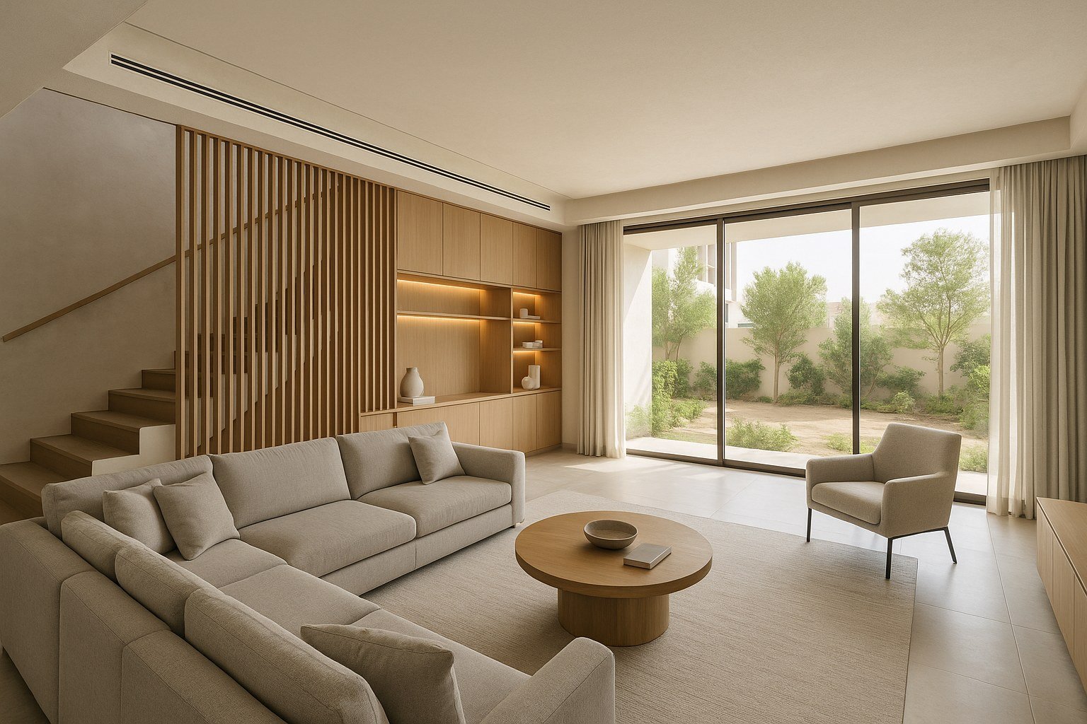 Family living area of a 4-bedroom townhouse in Dubai Hills